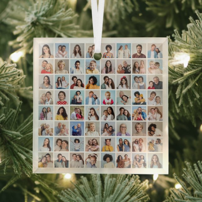Create Your Own 64 Photo Collage Glass Tree Decoration (Insitu)