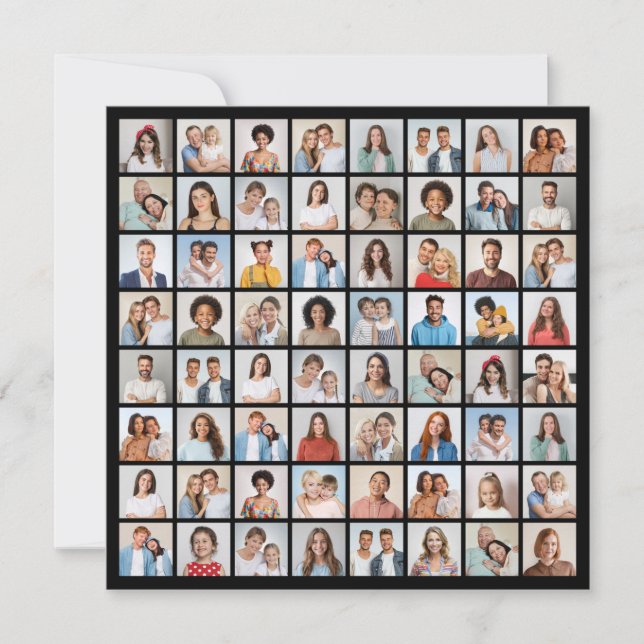 Create Your Own 64 Photo Collage Invitation (Front)