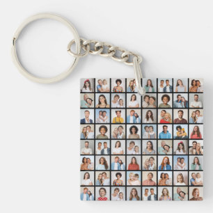 Create Your Own 64 Photo Collage Key Ring