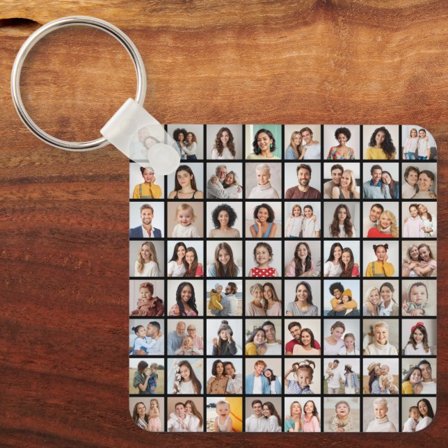 Create Your Own 64 Photo Collage Key Ring (Front)