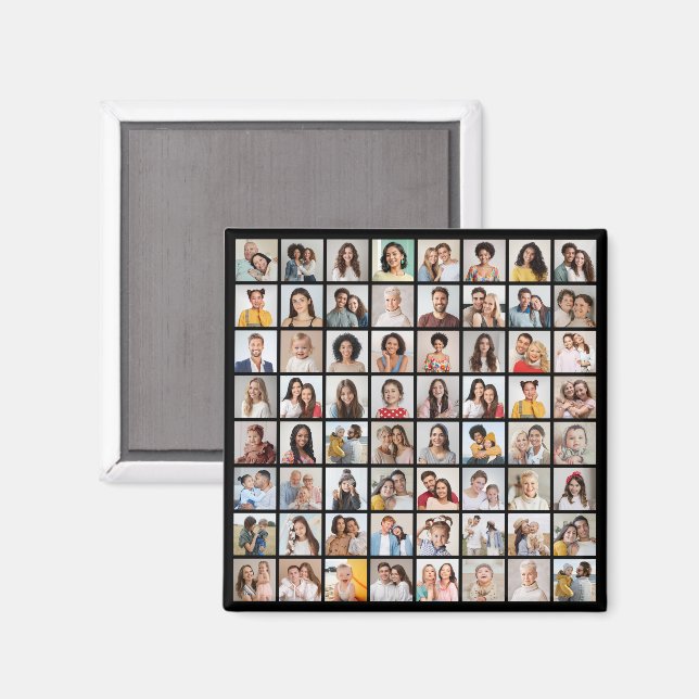 Create Your Own 64 Photo Collage Magnet (Front/Back)