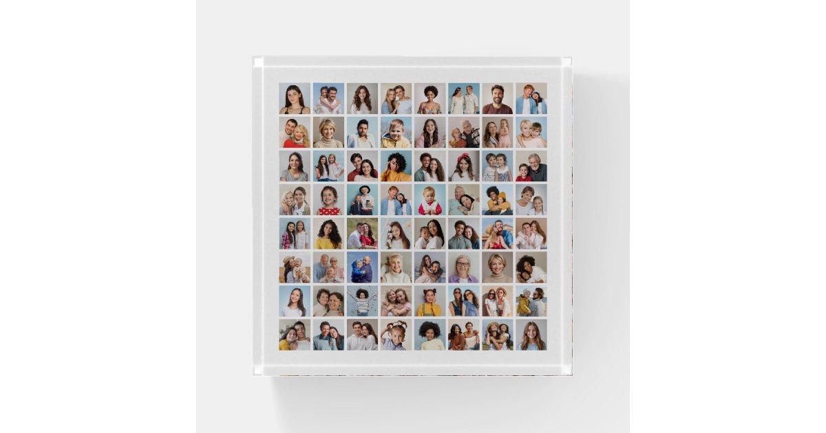 Collage Paperweights Create Your Own 64 Photo Collage Paperweight | Zazzle