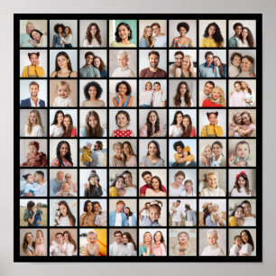 Create Your Own 64 Photo Collage Poster