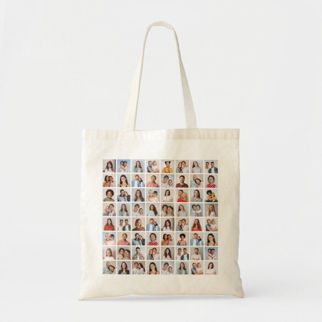 Create Your Own 64 Photo Collage Tote Bag (Front)