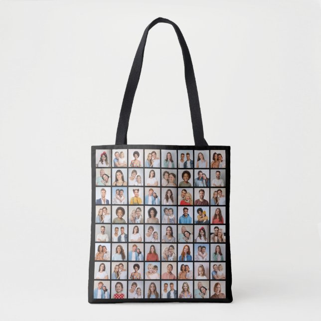 Create Your Own 64 Photo Collage Tote Bag (Front)