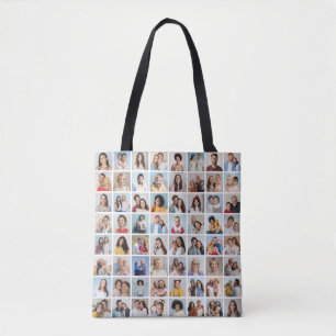 Create Your Own 64 Photo Collage Tote Bag