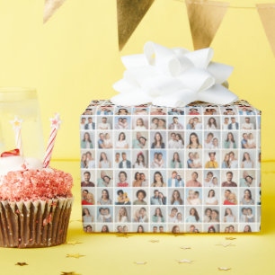 Create Your Own 64 Photo Collage Wrapping Paper