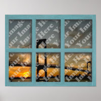 Create Your Own 6 Pane Green Wood Window Frame