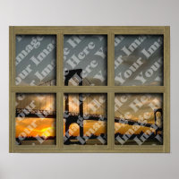 Create Your Own 6 Pane Light Brown Window Frame