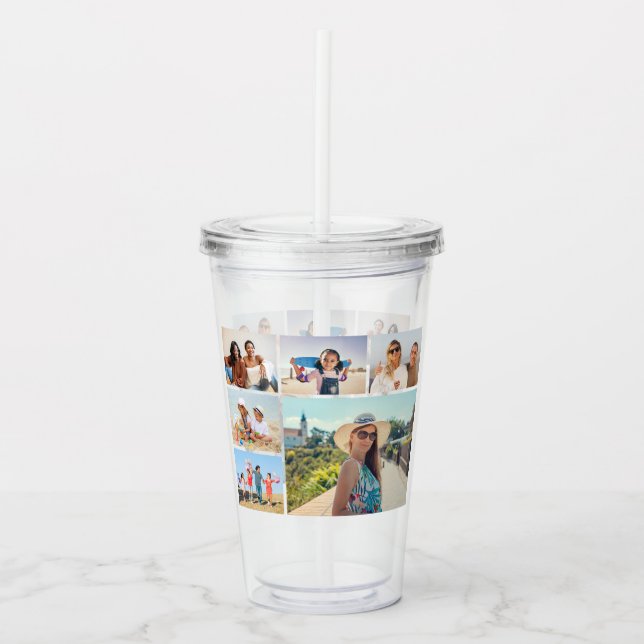 Create Your Own 6 Photo Collage Acrylic Tumbler (Front)