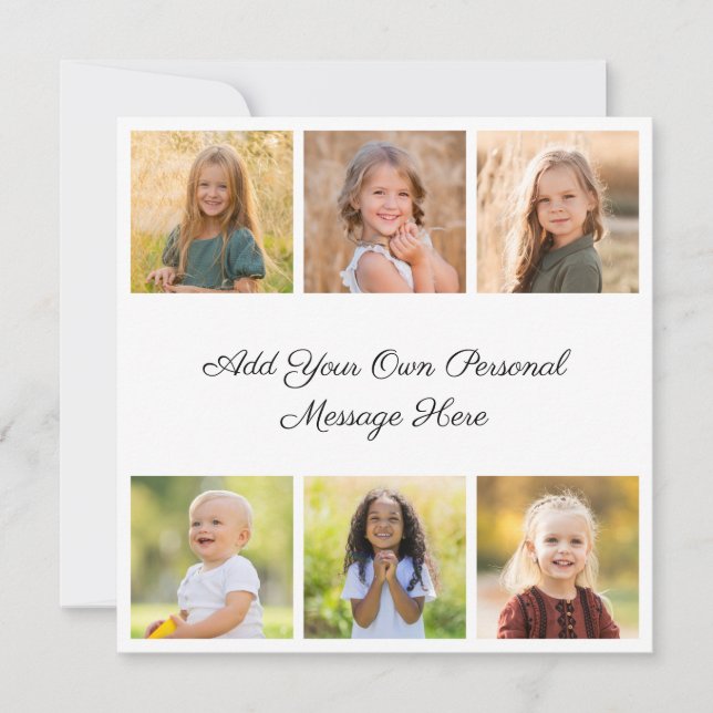 Create Your Own 6 Photo Collage Add Your Greeting Card (Front)