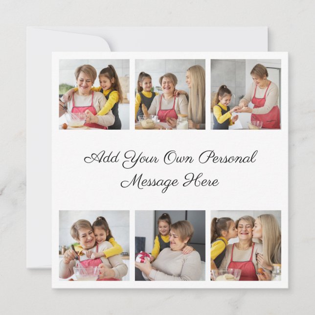Create Your Own 6 Photo Collage Add Your Greeting Card (Front)