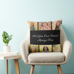 Create Your Own 6 Photo Collage Add Your Greeting Cushion