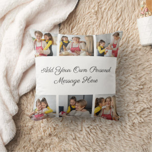 Create Your Own 6 Photo Collage Add Your Greeting Cushion