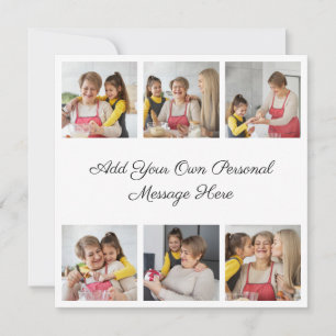 Create Your Own 6 Photo Collage Add Your Greeting Invitation