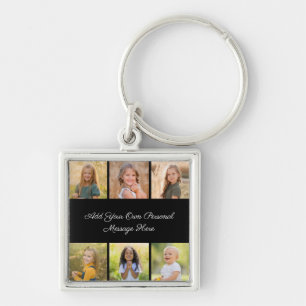 Create Your Own 6 Photo Collage Add Your Greeting Key Ring