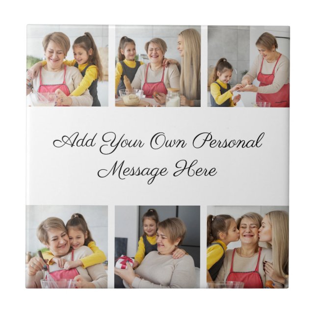 Create Your Own 6 Photo Collage Add Your Greeting Tile (Front)