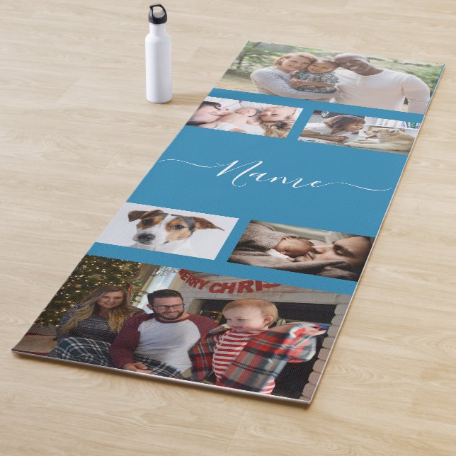 Create Your Own 6 Photo Collage And Name Yoga Mat (In Situ)