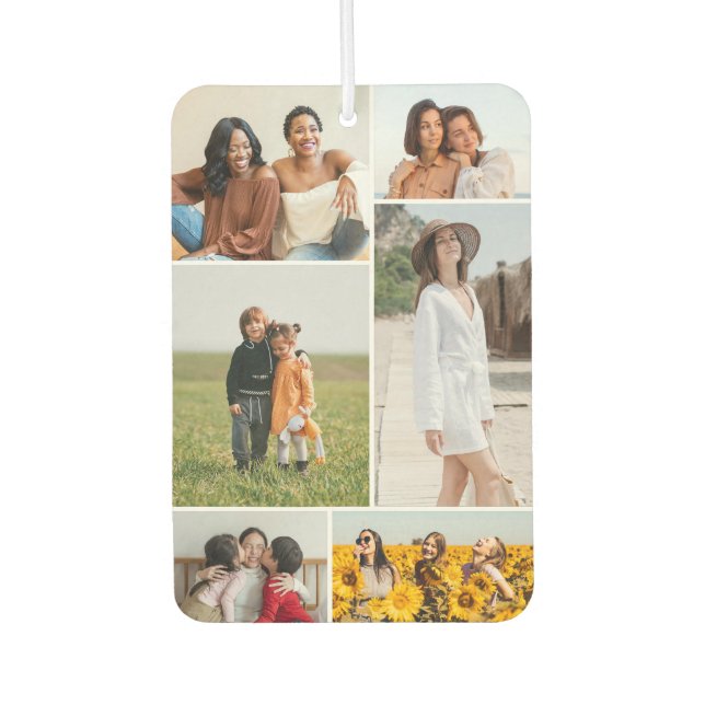 Create Your Own 6 Photo Collage Car Air Freshener (Front)