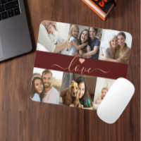 Create Your Own 6 Photo Collage Custom Red Gold