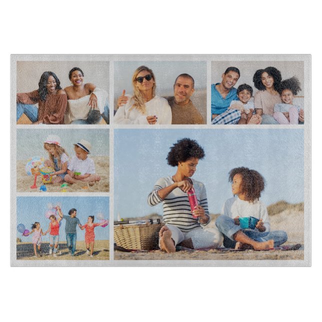 Create Your Own 6 Photo Collage Cutting Board (Front)