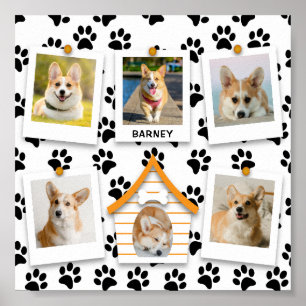 Create Your Own 6 Photo Collage Dog House & Name Poster