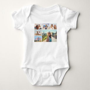 Create Your Own 6 Photo Collage Editable Colour Baby Bodysuit