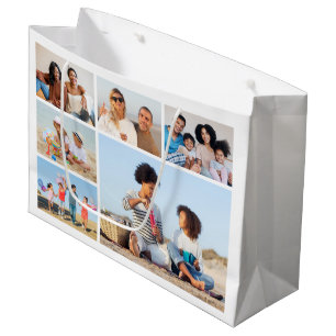 Create Your Own 6 Photo Collage Editable Colour Large Gift Bag