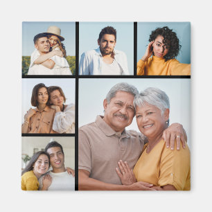 Create Your Own 6 Photo Collage Editable Colour Magnet