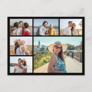 Create Your Own 6 Photo Collage Editable Colour Postcard