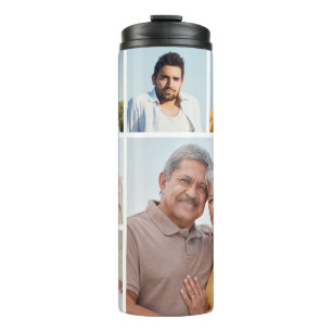 Create Your Own 6 Photo Collage Editable Colour Thermal Tumbler