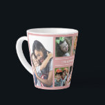 Create Your Own 6 Photo Collage Family Name Pink Latte Mug<br><div class="desc">Custom photo collage coffee mug to personalise with 6 pictures and family name.</div>