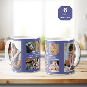 Create Your Own 6 Photo Collage Family Periwinkle Coffee Mug