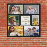Create Your Own 6 Photo Collage Family Quote Black Faux Canvas Print<br><div class="desc">A trendy photo collage canvas art with a beautiful family quote-"Together we make a family". Personalise with 6 of your favourite pictures to make it a special family keepsake.</div>