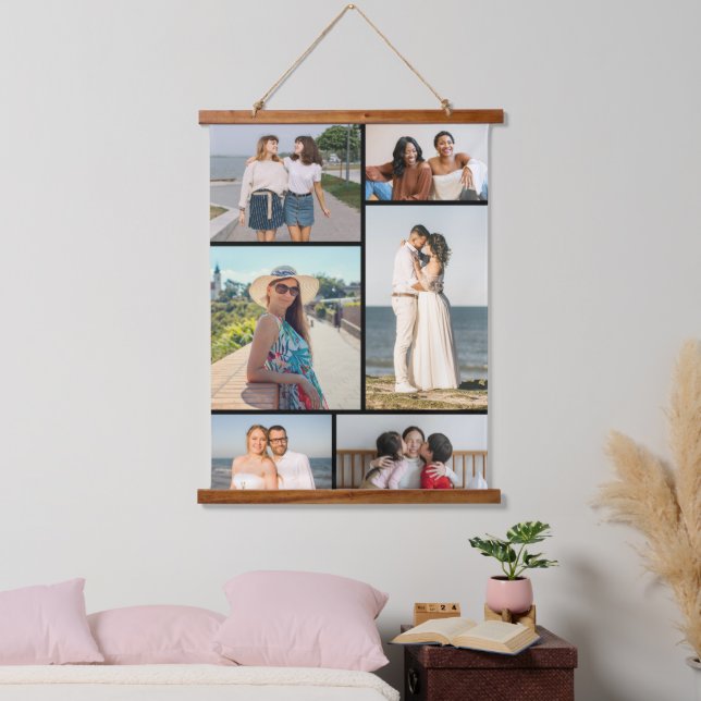 Create Your Own 6 Photo Collage Hanging Tapestry (Bedroom)