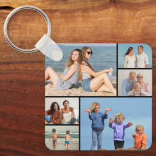 Create Your Own 6 Photo Collage Key Ring