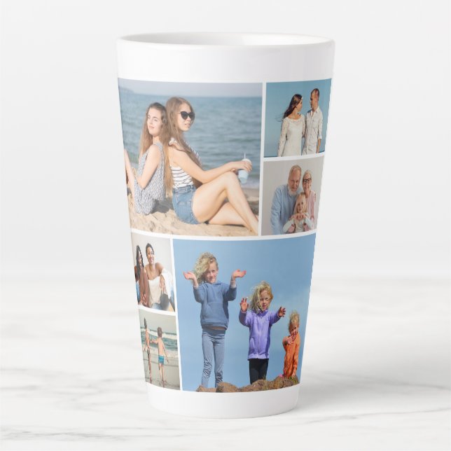 Create Your Own 6 Photo Collage Latte Mug (Front)