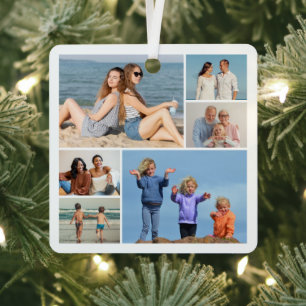 Create Your Own 6 Photo Collage Metal Tree Decoration