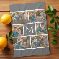 Create Your Own 6 Photo Collage - Monogram White