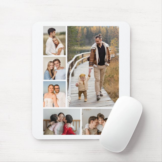 Create Your Own 6 Photo Collage Mouse Mat (With Mouse)