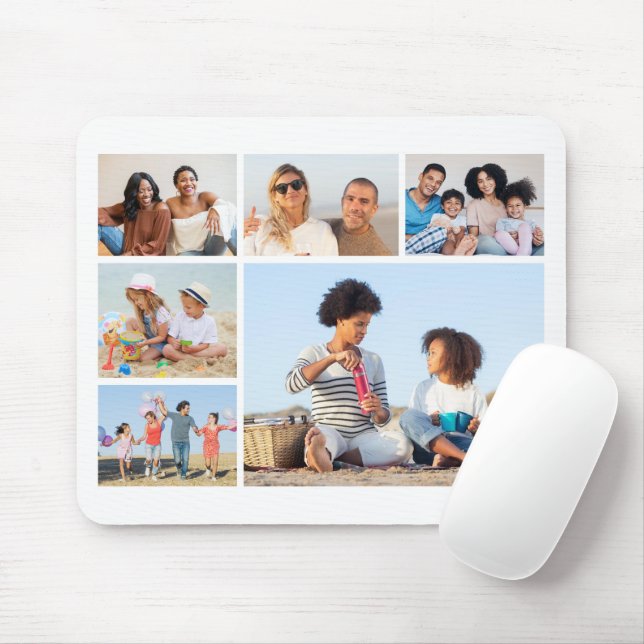 Create Your Own 6 Photo Collage   Mouse Mat (With Mouse)