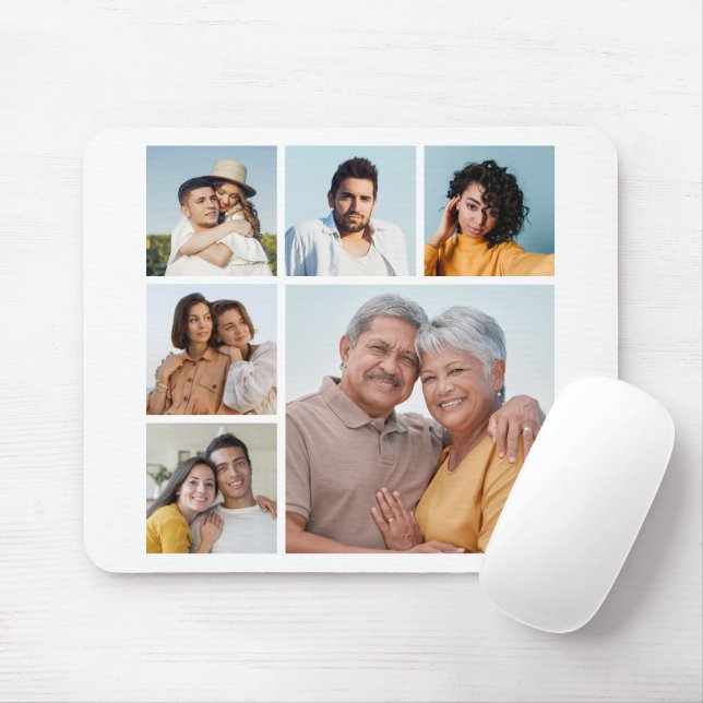 Create Your Own 6 Photo Collage  Mouse Mat (With Mouse)