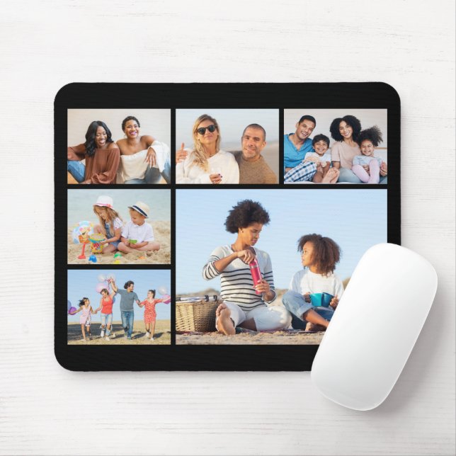 Create Your Own 6 Photo Collage  Mouse Mat (With Mouse)