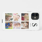 Create Your Own 6 Photo Collage Name Monogrammed iPhone Case (Back Horizontal)