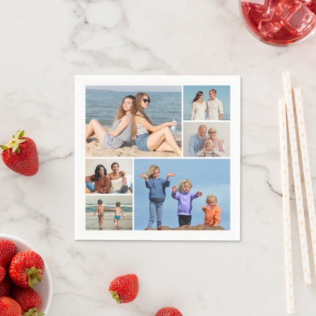 Create Your Own 6 Photo Collage Napkin (Insitu)