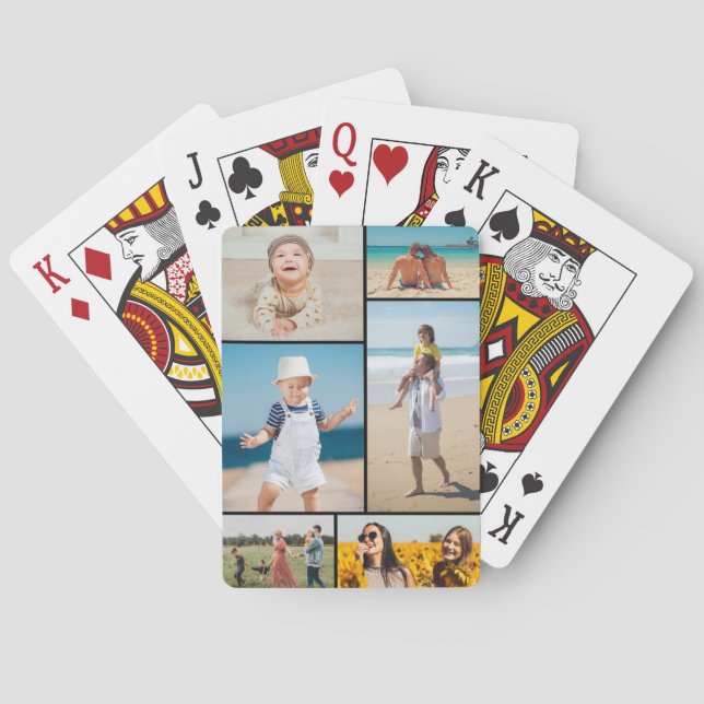 Create Your Own 6 Photo Collage Playing Cards (Back)