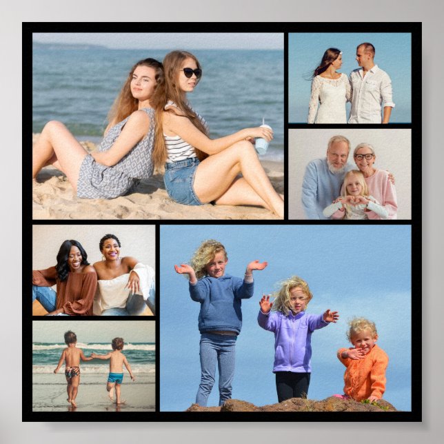 Create Your Own 6 Photo Collage Poster (Front)