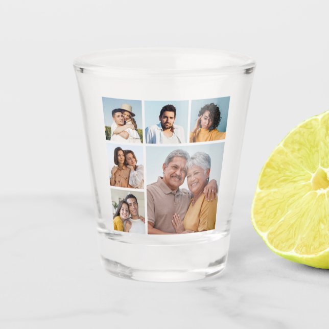 Create Your Own 6 Photo Collage  Shot Glass (Front)