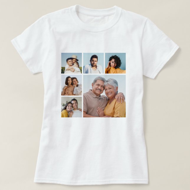 Create Your Own 6 Photo Collage  T-Shirt (Design Front)