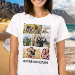 Create Your Own 6 Photo Collage T-Shirt<br><div class="desc">Create your own custom photo t-shirt featuring 6 of your favourite pictures in a simple photo collage grid alongside personalised text in modern typography.</div>